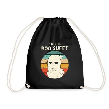This Is Boo Sheet Ghost Trick Or Treat Halloween - Turnbeutel - Schwarz - Vorne