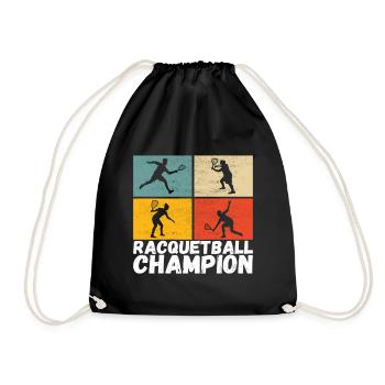 Racquetball Racquetball Player - Drawstring Bag - black - Front