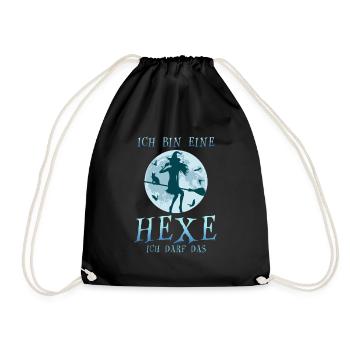 Ich Bin Eine Hexe Ich Darf Das Katze - Turnbeutel - Schwarz - Vorne