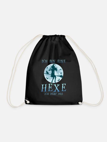 Ich Bin Eine Hexe Ich Darf Das Katze - Turnbeutel - Schwarz