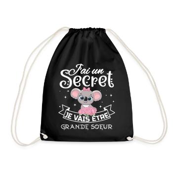 J'ai un secret, Je vais être Grande Soeur Annonce - Sac de sport léger - noir - Devant