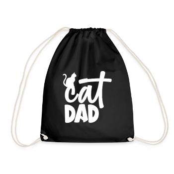 Cat Dad - Drawstring Bag - black - Front