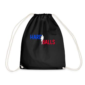 Hard Balls - Funny Baseball - Drawstring Bag - black - Front