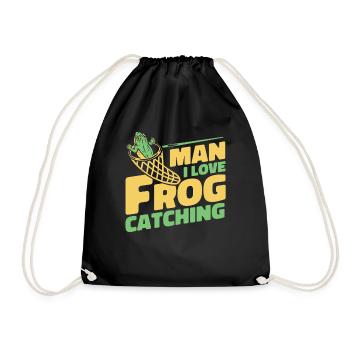 Man I Love Frog Catching Laubfrosch Kröte Frosch - Turnbeutel - Schwarz - Vorne