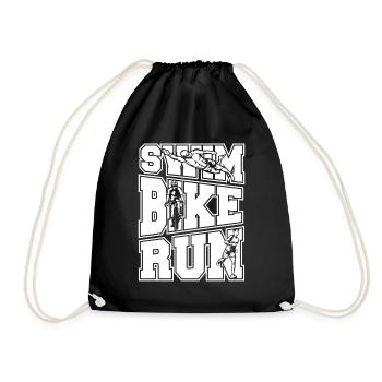 Swim Bike Run Triathlon Bike Triathlete Training - Drawstring Bag - black - Front