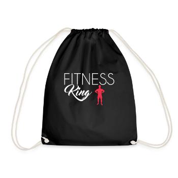 Fitness king - Drawstring Bag - black - Front