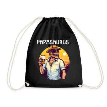 Motif Papasaurus Retro Vintage avec Père Dinosaure - Sac de sport léger - noir - Devant