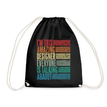 Vintage Designer Designer Cadeau Rétro - Sac de sport léger - noir - Devant