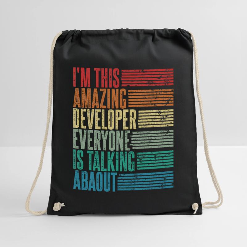 Vintage Developer Developer Gift Retro Drawstring Bag