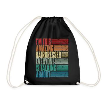 Coiffeur Vintage Coiffeur Cadeau Rétro - Sac de sport léger - noir - Devant
