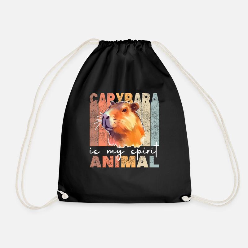 Capybara is my spirit animal - süßes Capybara - Turnbeutel - Schwarz