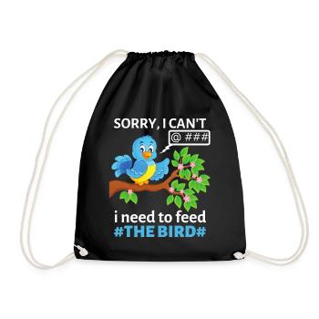 Twitter followers, social media, posting, tweeting - Drawstring Bag - black - Front