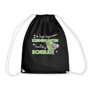 bye bye Kindergarten hallo Schule Maus - Turnbeutel - Schwarz - Vorne