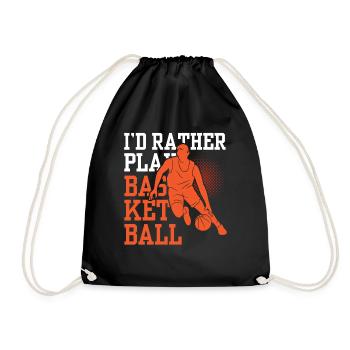 I'd rather play basketball team players - Drawstring Bag - black - Front