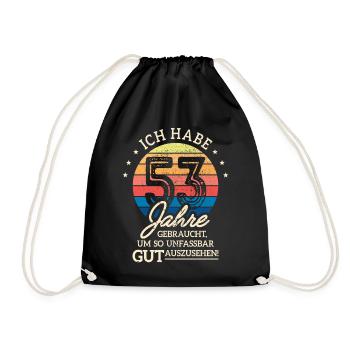 53. Geburtstag Geschenk Habe 53 Jahre Gebraucht - Turnbeutel - Schwarz - Vorne