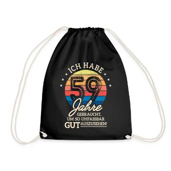 59. Geburtstag Geschenk Habe 59 Jahre Gebraucht - Turnbeutel - Schwarz - Vorne