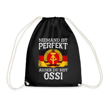 Ostdeutschland Osten Ossi DDR Heimat Ostblock - Turnbeutel - Schwarz - Vorne