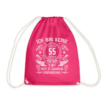 Geschenk 55 Jahre Geburtstagskind - Turnbeutel - Fuchsia - Vorne
