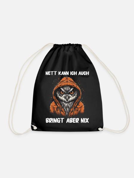 Nachteule Eule Eulen Vogel - Turnbeutel - Schwarz