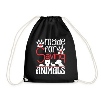 Made For Saving Animals - Veterinarian Veterinary - Drawstring Bag - black - Front
