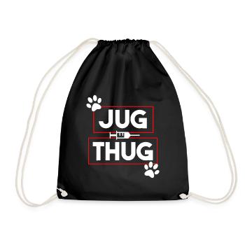 Funny Vet Tech Jug Thug Blood Draw Gifts - Drawstring Bag - black - Front
