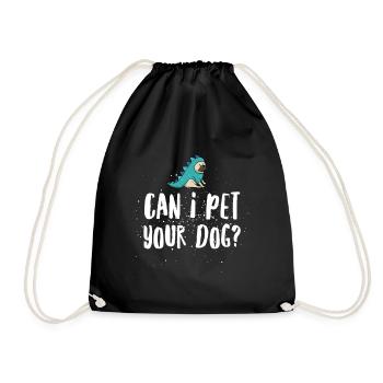 Puis-je caresser votre chien? enfants animaux cadeau amusant - Sac de sport léger - noir - Devant