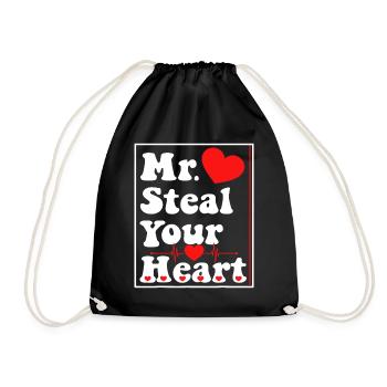 Kinder Mr. Steal Your Heart Valentinstag Jungen Kinder - Turnbeutel - Schwarz - Vorne