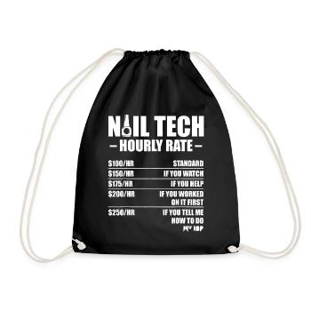 Technicien des ongles Rate Nail Tech Artist Manucure - Sac de sport léger - noir - Devant