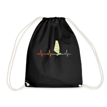 Windsurfer Heartline Vintage - Drawstring Bag - black - Front