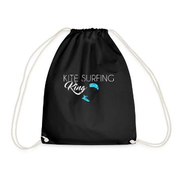 Kite Surfing King - Turnbeutel - Schwarz - Vorne