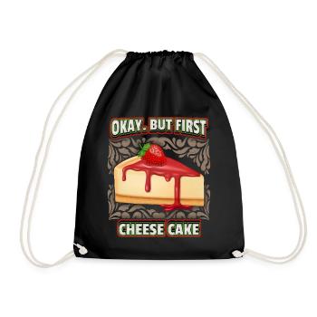 Cheesecake, drôle de dicton avec gâteau au fromage aux fraises - Sac de sport léger - noir - Devant