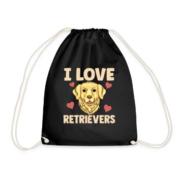 Ich Liebe Retriever Hund Haustier Retrievers - Turnbeutel - Schwarz - Vorne