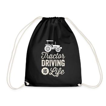 Tractor driving is life farmer farmer farm - Drawstring Bag - black - Front
