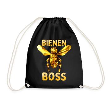 Bienenboss Imker Honig Dealer Bienenzüchter Bienen - Turnbeutel - Schwarz - Vorne