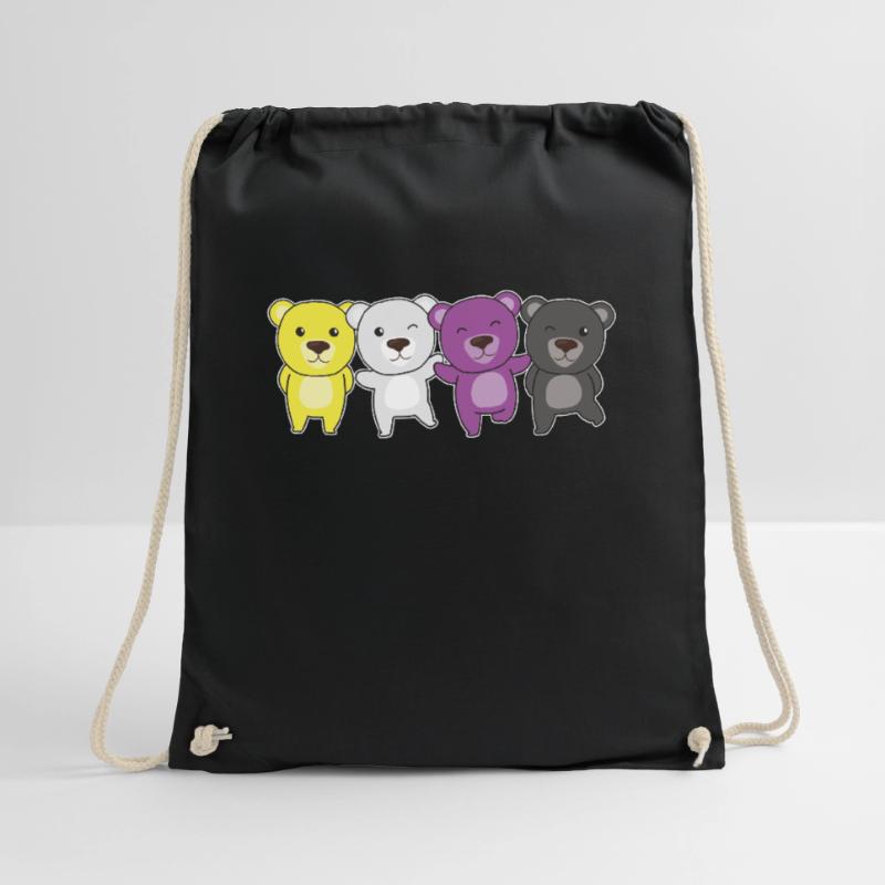 Nonbinary Monkey Flag Pride LGBTQ Cute Monkey Drawstring Bag