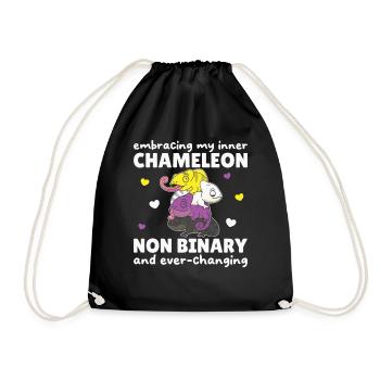 Non binaire Caméléon Flag Pride LGBTQ Non Binaire - Sac de sport léger - noir - Devant