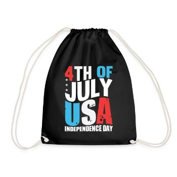 4th Of July USA Independence Day - Turnbeutel - Schwarz - Vorne