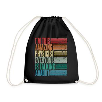 Vintage Physiker Physikerin Geschenk Retro - Turnbeutel - Schwarz - Vorne