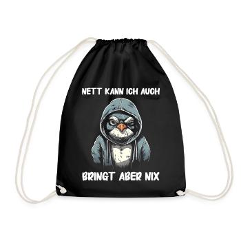 Pinguin Zwergpinguine Kaiserpinguin - Turnbeutel - Schwarz - Vorne