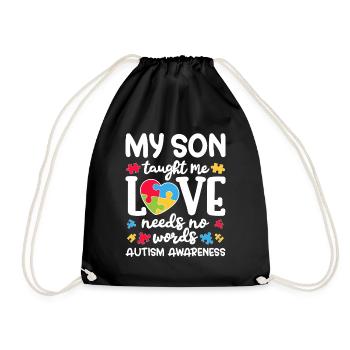Mon fils m’a appris que l’amour n’a pas besoin de mots - Sac de sport léger - noir - Devant