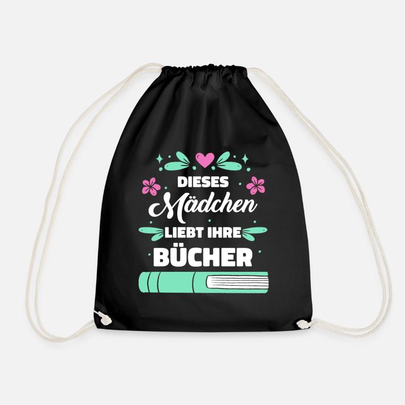 Buch Lesen Bücher Buch Nerd Bücherwurm - Turnbeutel - Schwarz
