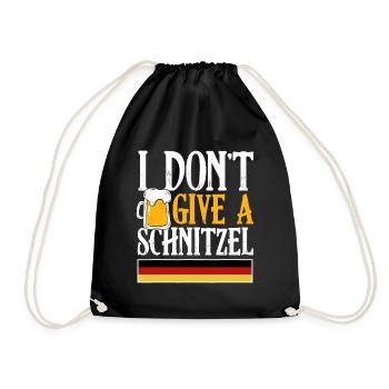 I Don't Give A Schnitzel German Beer Wurst Funny - Drawstring Bag - black - Front