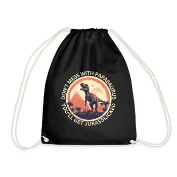 Drôle Papa Papasaurus Dino Dinosaur Cadeau - Sac de sport léger - noir - Devant