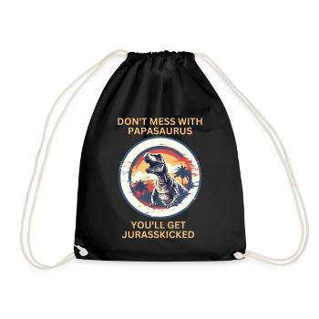 Drôle Papa Papasaurus Dino Dinosaur Cadeau - Sac de sport léger - noir - Devant