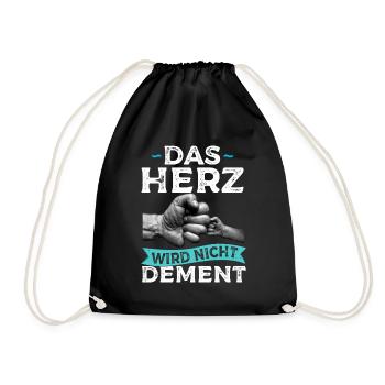 Das Herz Wird Nicht Dement Pflege Altenpflege - Turnbeutel - Schwarz - Vorne