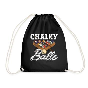 Chalky Balls - Lustig Billard - Turnbeutel - Schwarz - Vorne