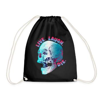 Drôle de crâne, dicton morbide, design de motard - Sac de sport léger - noir - Devant