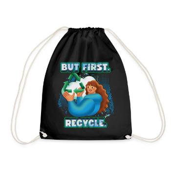 Recycler, recycler, slogan de protection de l’environnement - Sac de sport léger - noir - Devant