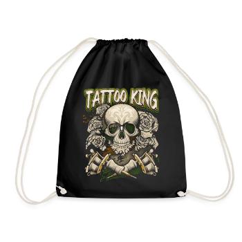 Tattoo Spruch, Skull, Tätowierung, Totenkopf - Turnbeutel - Schwarz - Vorne