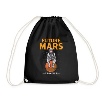 Future Mars Traveler Planet Astronaut - Drawstring Bag - black - Front